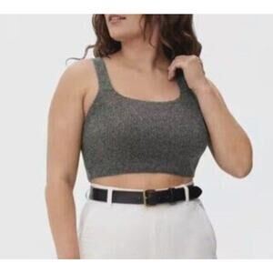 Everlane Dark Gray Wool The Cozy Soft Stretch Knit Crop Tank Top Women's Size S